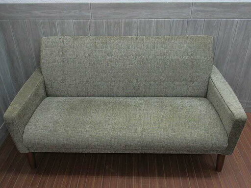 ss0972　ウニコｘカリモク　ファブリック　2シーターソファ　グリーン　unico　karimoku　布張り　2P　2人掛け　2人用　ソファー　緑　ひじ掛けあり　脚付き　インテリア　北欧