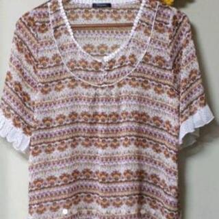 急募🔊 未使用に近い❕エスニック感あり 茶系 ドットヒラヒラ 丸...