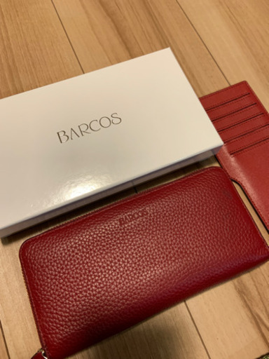 BARCOS バルコス ソフィー ラウンド ZIP RED 長財布 レザー