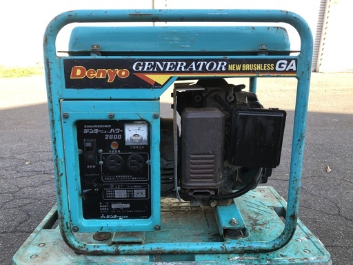 使われてた動作品 出力2200W デンヨー DENYO ニューパワー2600 発電機 GA-2605　50Ｈｚ　22A 現物確認歓迎 　初期不良対応します