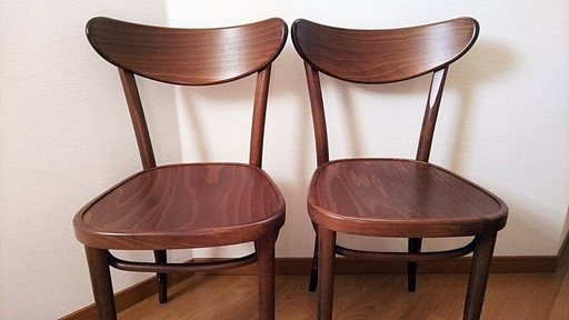 最後2点につき値引　北欧チェコ製家具　TONの椅子２点セット　木製ダイニングチェア　バナナチェア　即日引き渡し可