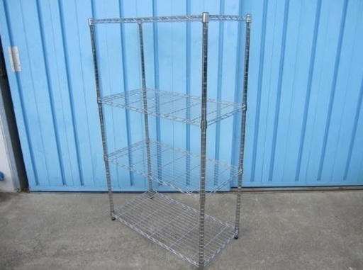 メタルラック　1200ｘ450ｘ1630　棚板4枚　スチールラック　アングル　網棚
