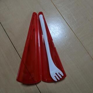 CUPNOODLETHEFORK カップヌードル専用フォーク ケース付き 赤 白の画像
