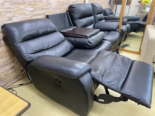 ニトリ 電動リクライニングソファー ブラック レザー★買取帝国 朝霞店