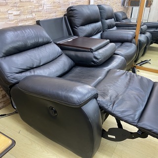 ニトリ 電動リクライニングソファー ブラック レザー☆買取帝国 朝霞店