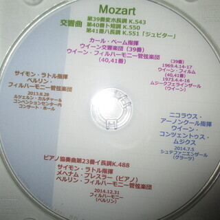 モーツアルトの三大交響曲とピアノ協奏曲のブルーレイディスク