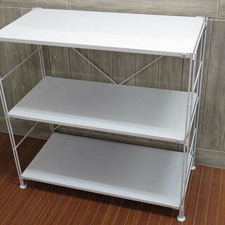 ss0966　無印良品　スチールユニットシェルフ　3段　ライトグ...