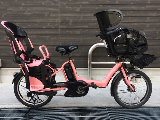 地域限定送料無料　ヤマハ　キッスミニ　三人乗り　新基準　20インチ　子供乗せ　12,8AH　ピンク　ギュットミニ　アンジェリーノ　神戸市　電動自転車