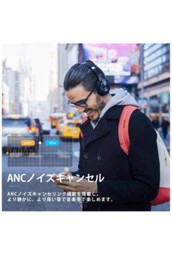 ヘッドホンBluetooth 5.0ワイヤレスノイズキャンセリングヘッドホン
