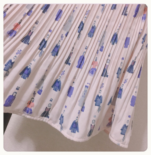 ご購入者様決定［M.deux］訳あり美品 女の子柄 アコーディオンスカート サクラ色 夢可愛い