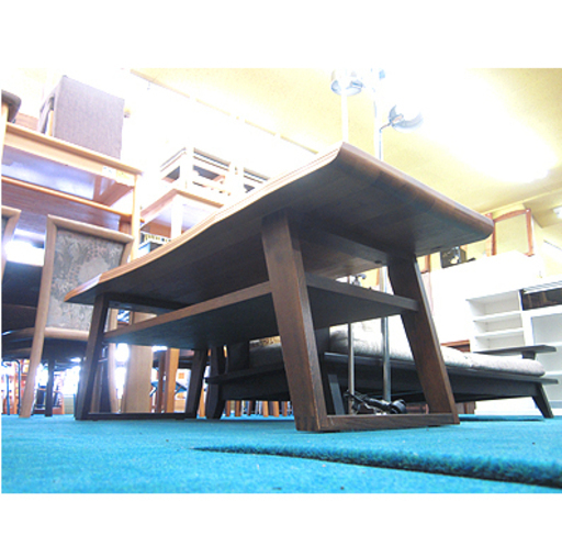 札幌【1枚モノ天板風 ローテーブル】幅135cm 木目調 シャビー センターテーブル カフェテーブル コーヒーテーブル ティーテーブル 座卓 本郷通店