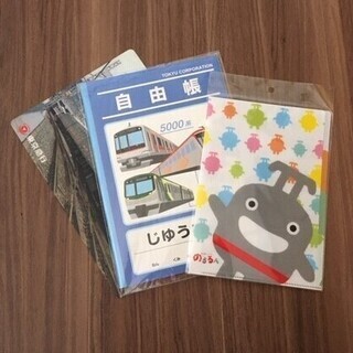 【東急】鉄道グッズ３点セット（自由帳、下敷き、クリアファイル）