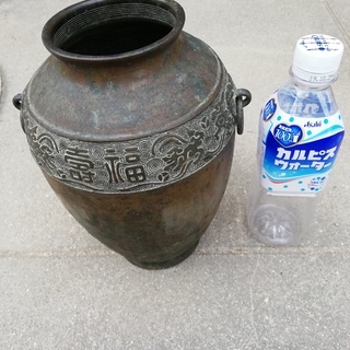 花瓶　真鍮？青花瓶　真鍮？青銅？　薩摩
