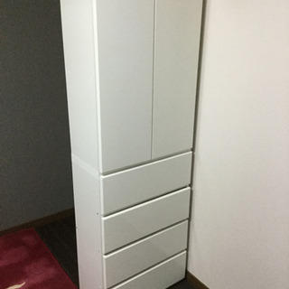 中古　ホワイト　引出し　開き戸　収納　家具　 幅60　　奥行31...