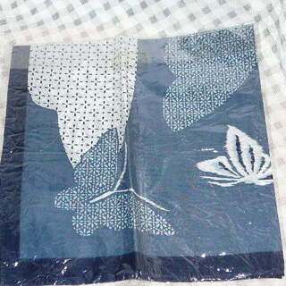 新品　あい染　ハンカチ　綿１００％　蝶　レディース　藍染　ちょうちょの画像