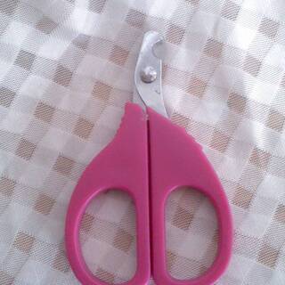 中古　爪切りはさみ　紫　猫　爪切り