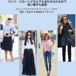 事務服 ブラウス シャツ スキッパーシャツ ホワイト 通勤 OL カジュアルの画像