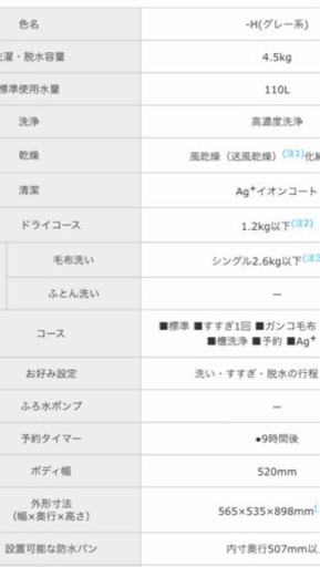 【使用期間半年以下】洗濯機
