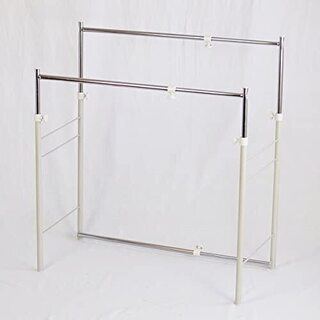 高さと幅の調整可能｜伸縮ハンガーラック　押入れで使用できます