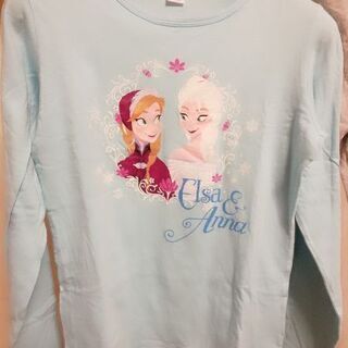 150cm アナ雪スカイブルーの長袖Tシャツ & 裾レースのスパッツの画像