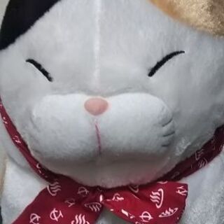 ひげまんじゅう 特大サイズ 三毛猫のぬいぐるみ