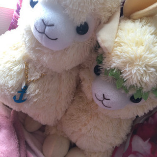 洗濯済み！BIGアルパカぬいぐるみ2体セット