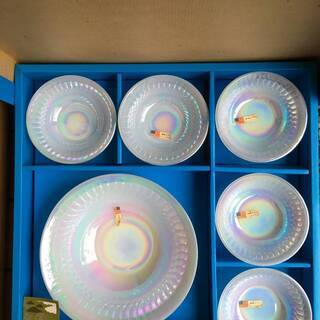 新品　未使用　オーロラカラー オープンウェア 耐熱ガラス サラダ...