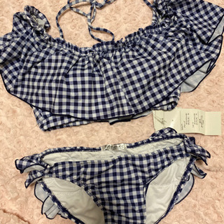水着 サイズ M オフィショルダー ギンガム ビキニ