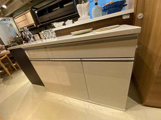 バーカウンター キッチンカウンター ニトリ 白 収納棚 中古品