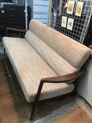 3人掛けソファ ファブリックソファ 中古