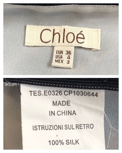 Chloe クロエ上品な総シルクオーガンジーワンピース