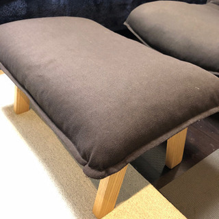 交渉中【取りに来て頂ける方限定】無印商品　ハイバックリクライニングソファ(オットマン付き)の画像