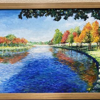 油絵風水彩画の販売】北海道石狩市・紅葉山公園の風景を『水彩画』にしま