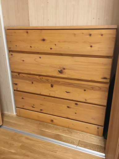 無印良品　パイン材チェスト・４段ワイド