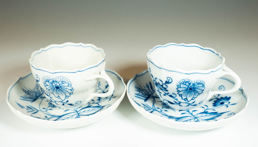 マイセン ブルーオニオン カップ&ソーサー 1級品 2客セット 大きいサイズ