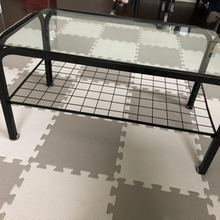 ガラステーブル シンプル 黒 ダイニングテーブルの画像