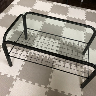 ガラステーブル シンプル 黒 ダイニングテーブルの画像