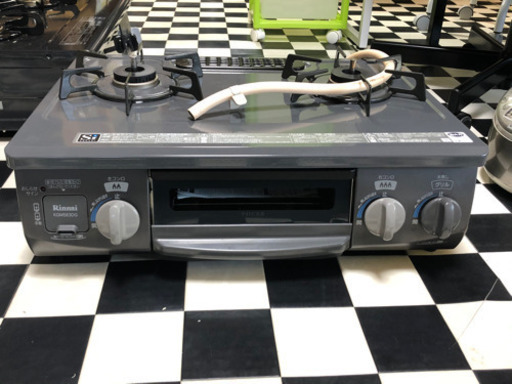 【リサイクルサービス八光　田上店　安心の3か月保証　配達・設置OK】リンナイ ガステーブル【都市ガス12A13A用】KGM563DGR  右強火