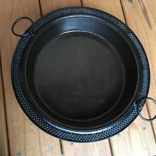 南部鉄 ぶんぶく茶がま風 すき焼き鍋 実用品 高級南部鉄器　岩鋳  丸型 大 25ｃｍ 日本製 IH使用可の画像