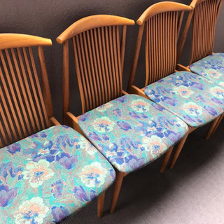 花柄チェアー 4脚セット