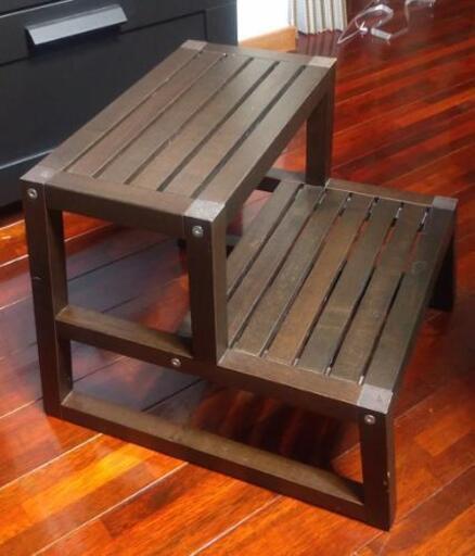 【美品】IKEA　ステップスツールMOLGER ダークブラウン