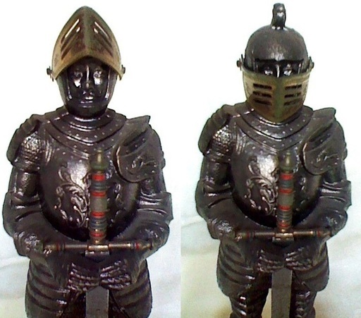 超希少品！☆ペーパーナイフ☆騎士 ナイト 中世騎士像 西洋甲冑 中世 鎧 兜 剣 アーマー シールド　置物　鉄製　高級品　実用品