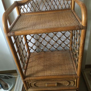 ラタン　家具　藤家具　チェスト　引き出しの画像