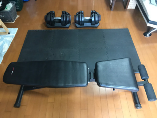 筋トレ　ムキムキセット　マシン　ダンベル2セット　組み合わせマット