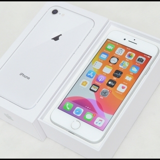 美品 SIMロック解除済 iPhone8 64GB シルバー MQ792J/A au 〇判定 中古本体 バッテリー状態99%