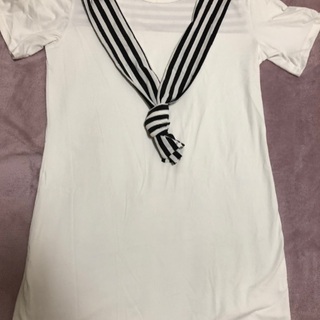 Tシャツワンピ　肩掛け風