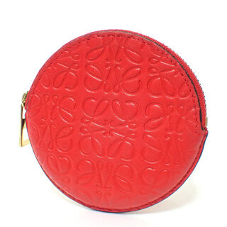 AA078 LOEWE レザー 小銭入れ コインケース  赤×黒...