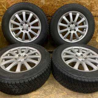 【BS BLIZZAK DM-V2 225/65R17】スタッドレス 4本【LA STRADA 社外 17インチ 7J5HPCD114.3+38】ハリアー RAV4等　(TF281) クレジットカード QR決済可能
