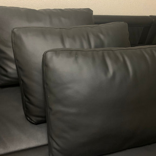 (取引者決定しました)ニトリ　三人がけレザーソファーベッド　ノアークの画像