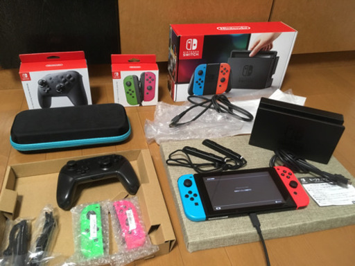 6点セット スイッチ 本体 任天堂 ニンテンドースイッチ本体 ネオンブルー ネオンレッド Nintendo Switch 